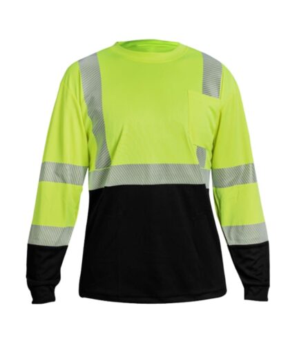 Playera manga larga HV / negro con reflejante SR1074