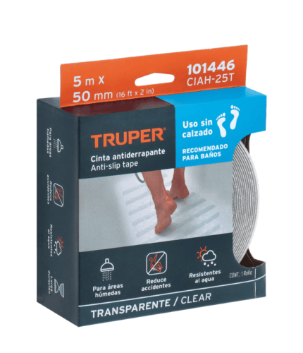Rollo 5 m cinta antiderrapante transp. 50mm p/áreas húmedas