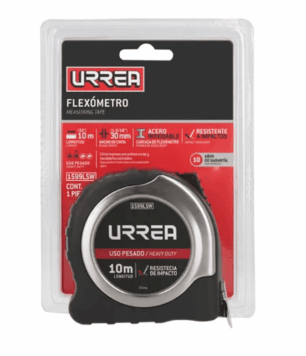Flexómetro de acero inoxidable 10m x 30 mm