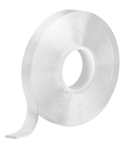 Cinta nano doble cara reutilizable, transparente 3 m x 10 mm