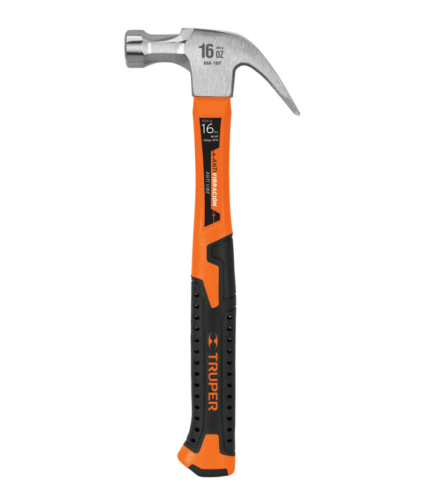 Martillo 16 oz uña curva, mango fibra de vidrio, TRUPER