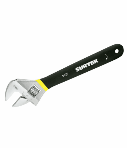 Llave ajustable cromada con mango Rubber grip de plastisol 12"