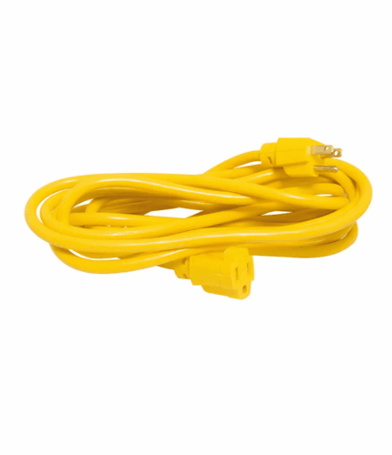 Extensión eléctrica uso rudo aterrizada color amarillo, 30 m