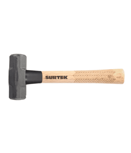 Marro octagonal cabeza forjada con mango corto de madera 12", 4 lb