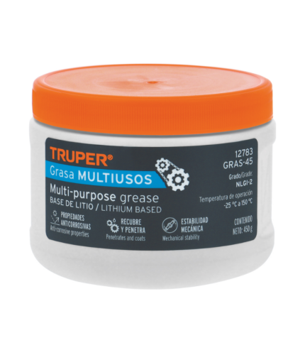 Grasa lubricante multiusos, base litio, 450 g, TRUPER
